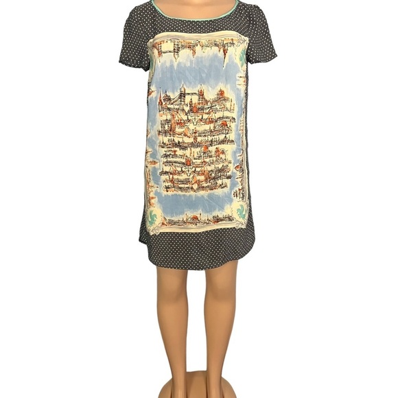 Anthropologie Maeve Around Town Silk Tee Dress - Picture 1 of 13